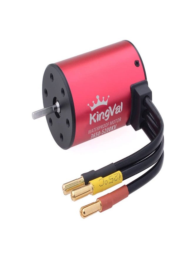 KingVal Replacement 3650 5200KV Waterproof Brushless Motor Shaft 3.175mm Compatible with 1/10 RC Car - Image 1